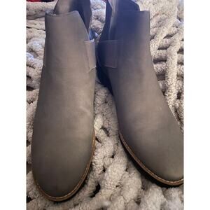 Eileen Fisher Women's Lark Leather Gray Suede Wedge Heel Booties 12 Slip On